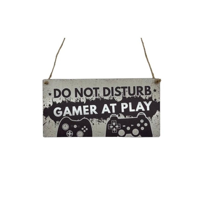Second Ave Funny Gaming Gamer Do Not Disturb Wooden Hanging