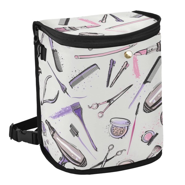 Salon Manicure, Makeup, Hairdressing Tools, Scissors on Grey Spill-Proof Car