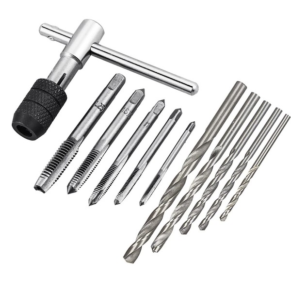 Saipor Adjustable T-Handle Tap Wrenches Set Ratchet Tap Holder Wrench