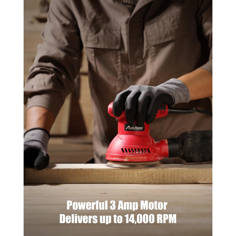 AVID POWER Orbital Sander 3.0 Amp 5 Inch Electric Sander