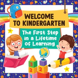Decorably 49 Pcs Cutouts Inspirational Chalkboard Theme Welcome to Kindergarten Bulletin Board Set with Borders - Gloss-Laminated Cardstock for Classroom, School Hallways