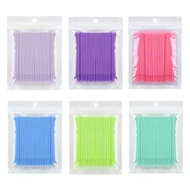 ASIRYVA 600-Piece Micro Brushes, Micro Applicator Brushes Set - Eyelash, Eyebrow & Nail Art Brushes in 6 Colors for Makeup, Dental Care & More