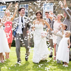 dellyy Confetti Cannon x 4, Wedding Confetti Cannon, Biodegradable, Party Popper, Confetti Cannon XXL for Indoor and Outdoor Use (White Love Heart)