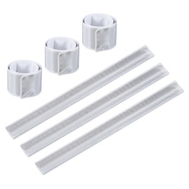 PATIKIL 6pcs Reflective Slap Bands Reflective Band Snap Bracelet Armband for Night Jogging Cycling Running Hiking High Visibility Safety Reflector Wrist Strap Silver