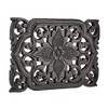 AeraVida Thai Daisy Floral Hand Carved Teak Wood Wall Art