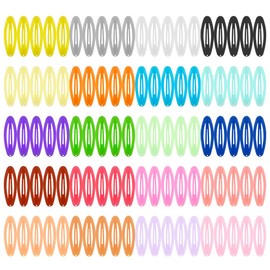 ECADY 100-Pack Assorted Colors Hair Clips Metal Snap Barrettes for Fine/Thick Hair Hair Accessories for Women, Girls, Toddler - Oval Shape