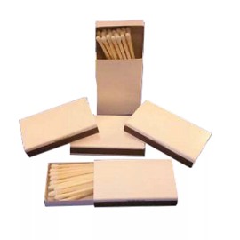 50 Plain white cover wooden match  boxes matches