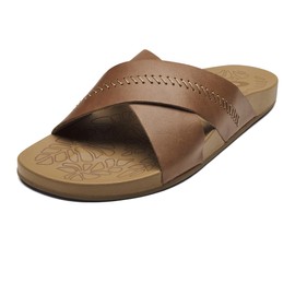 OLUKAI Kipe‘a 'Olu Women's Slide Sandal, Everyday Stylish Shoe, All-Day Wear & Comfortable Fit, Sahara/Sahara, 8