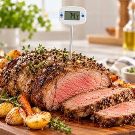 Digital Food Thermometer for Cooking & BBQ – Instant-Read Probe Temperature Gauge for Meat, Oil, Water & Chocolate