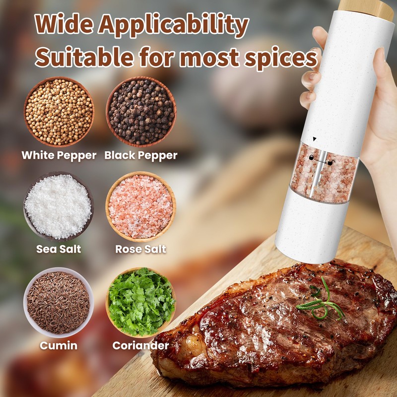 AmaCielo Electric Automatic Salt and Pepper Grinder set, Electric Salt