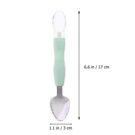 2pcs Food Scraper Spoon, Double Head Silicone Baby Spoons, Baby Fruit Feeder for Puree Scraping Mud Feeding, Green