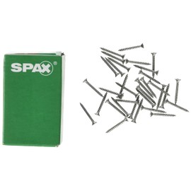 Spax 4CUT 1197000350163 Universal Screw, Countersunk T-Star Plus Fully Threaded, Stainless Steel Rust-Free A2, 1.4567, 1197000300253