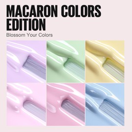 TOMICCA UV Nail Varnish Pastel Set, 6 Colours, Pink, Yellow, Blue, Shellac, Nail Varnish, Soak Off, UV/LED Gel Nail Varnish, Gift, for Nail Studio, DIY at Home, 8 ml