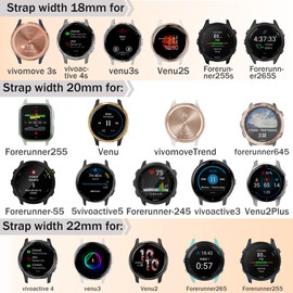 EverAct 20mm Elastic Straps Compatible with Garmin Vivoactive 5,Nylon Soft Elastic Fabric Wristband for Venu/Venu 2 Plus/Venu Sq,Forerunner 245/645/55