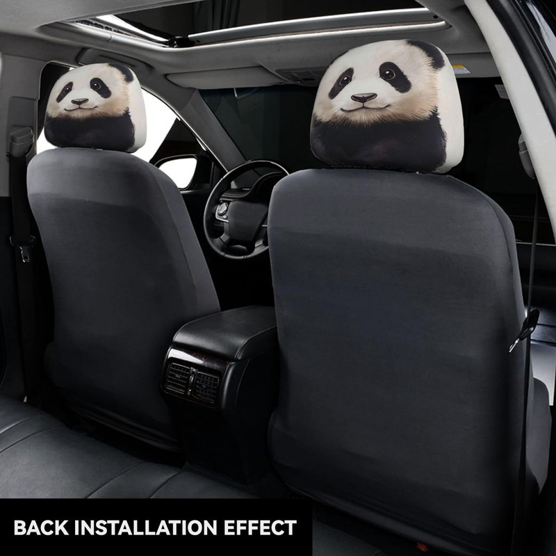 TZBVTAU 2 Pack Carton Panda Car Seat Headrest Cover for