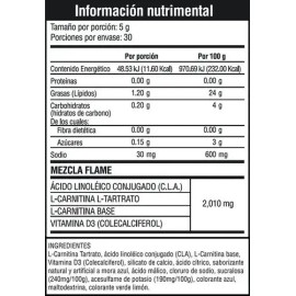 Musclefit Flame Carnitina  CLA 30 Porciones Sabor Ponche Suplemento Deportivo                                                                         