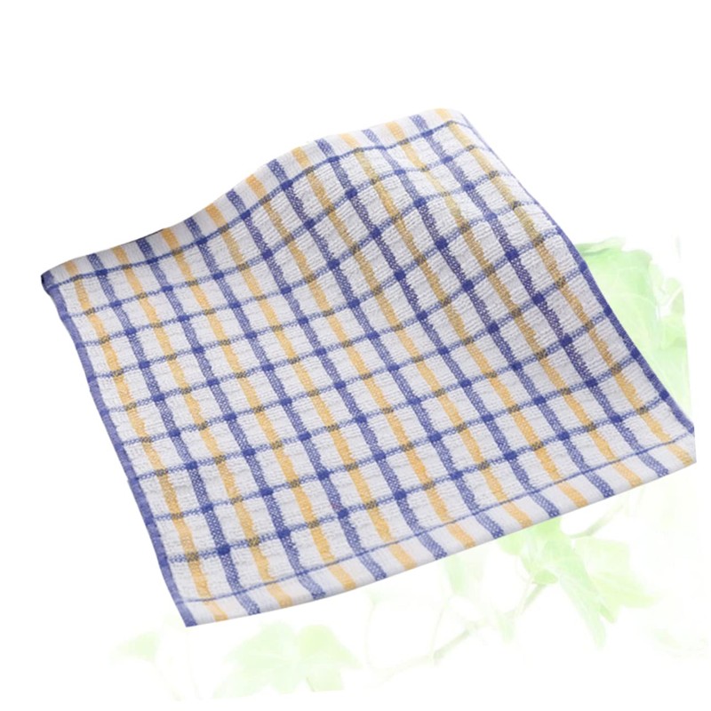VILLFUL Cotton Yarn Lint- Plaid Dishcloth Non-Stick Kitchen Towel Absorbent