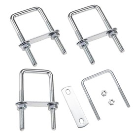 Pack of 4 M8 U-bolts, U-bolt 40 x 100 mm, U bracket with thread, M8 stainless steel U-bolt with nut frame plate washer, U screws for pipe attachment, car towing