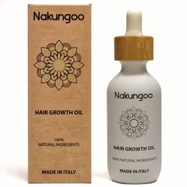 NAKUNGOO Hair Growth Oil Ätherisches Rosmarinöl, um Haarwachstum zu Beschleunigen, mit Arganöl, Pfefferminzöl, Olivenöl und Jojobaöl | 100% Natürliches Haaröl, Made in Italy, Anti-Haarausfall, Vegan