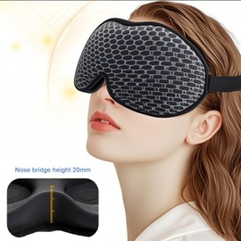 1 Stücke Schlafmaske, Augenmaske, 3d -Schlafmaske für Männer und Frauen, Männliche und Weibliche Gesichtsmasken, Leichtes Blockieren und Atmungsaktives Reisen, Büro, Nickerchen, Schwarz