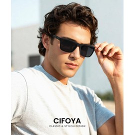 CIFOYA Polarized Sunglasses for Men Women, Square Sun Glasses for Driving Fishing Golf Lightweight Fashion Square Sun Glasses 100% UV400 Protection 3 Packs (Black/Dark Blue/Orange)