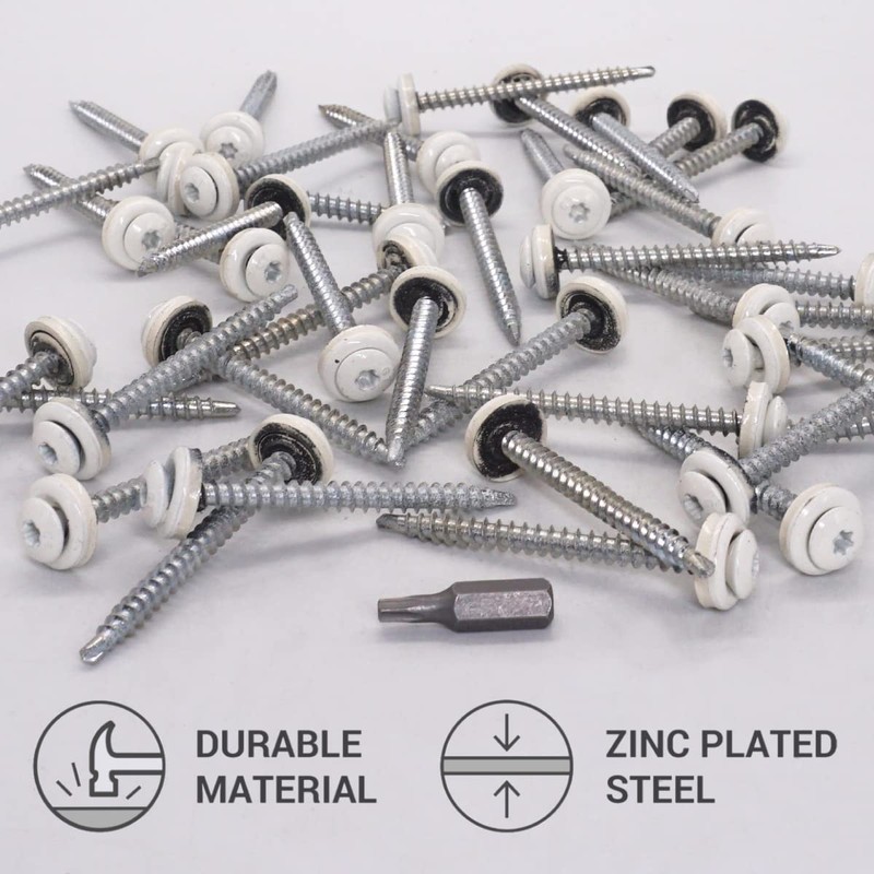 SKIR'CO (40 Pieces) Roofing Screws 4.8 x 60 mm Painted