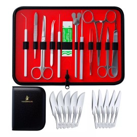 InstaSkincare Kit De Tijeras Pinzas Laboratorio Escalpelo 20pz Diseccion B