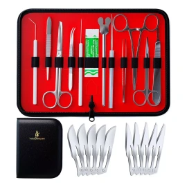InstaSkincare Kit De Tijeras Pinzas Laboratorio Escalpelo 20pz Diseccion B