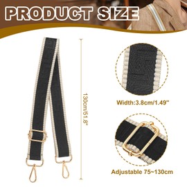 PATIKIL Purse Strap, Adjustable Crossbody Bag Straps Wide Shoulder Strap Universal Replacement Shoulder Bag Belt for Women's Handbags Canvas Satchels Bag Backpack, Black