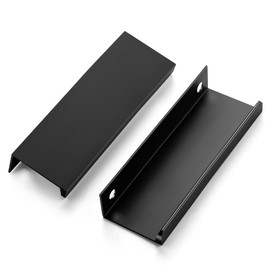 Home Expert 30 Pack Finger Pulls for Cabinets 76mm/3in Hole Center Black Cabinet Handles Edge Pulls for Cabinets Finger Cabinet Handles Concealed Tab Pulls for Kitchen Drawer