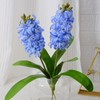Evlasumflow 4pcs Artificial Hyacinth Hydrangea Flowers 16" Real Touch Blue