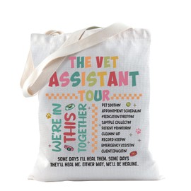 TSOTMO Vet Assistant Tour Tote Bag Veterinary Vet Tech Week Gifts for Veterinarian Vet Med Animal Lover Shoulder Bag (VET ASSI tour)