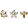 PIERCINGLINE Titanium Dermal Anchor Piercing Attachment Flower with 5 Crystals,
