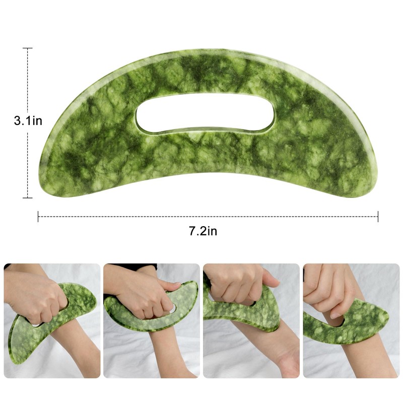 ideayard Large Jade Stone Gua Sha Massage Tool, Scraping Tool