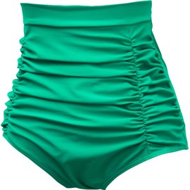 COCOPEAR - Bikini de cintura alta fruncida para mujer, estilo retro, estilo clásico, Verde -Oliva, 4X-Large