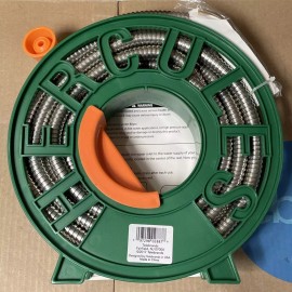 Hercules Metal Garden Hose 25 Ft STAINLESS STEEL Water + WIND-UP REEL Strong