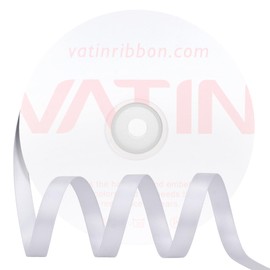 VATIN Double Face Silver Satin Ribbon 3/8" Continuous 50 Yards,Silver Polyester Fabric Ribbon use for Bows Bouquet, Gift Wrapping, Floral Arrangement Wedding Decoration