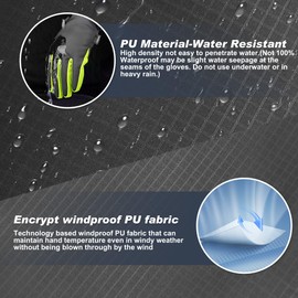 Sukeen Winter Warm Gloves for Men Women,Windproof Running Gloves Touch Screen Cycling Gloves for Cold Weather Outdoor (Fluorescent Green, Medium)