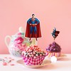 Suprmn Cupcake Toppers – Hero Cape & Shield Theme Party