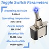 3 PCS LED Lighted Rocker Toggle Switch, 12V SPST 3