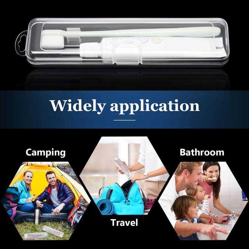 Patelai 2 Pack Travel Size Toothbrush Case Holder Portable Clear