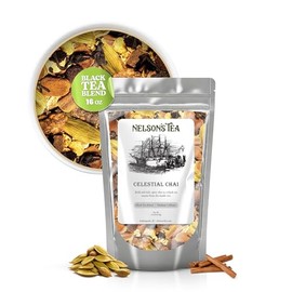 Nelson's Tea - Celestial Chai - Black Loose Leaf Tea - Cinnamon, ginger, cardamom, black tea, allspice, cloves, and black pepper - 16 oz.