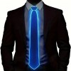 Unbranded Glowing Tie Men Wire Neon LED Luminous Neck-Tie Party
