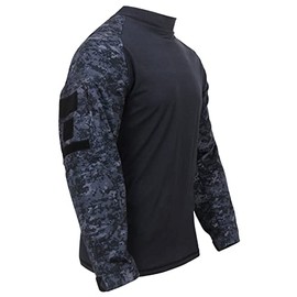 Rothco Tactical Airsoft Combat Shirt (US, Alpha, Medium, Regular, Regular, Midnight Digital Camo)