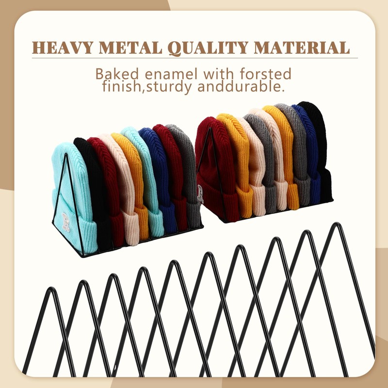 Kathfly 2 Pcs Beanie Organizer Holder Metal Hat Display Rack