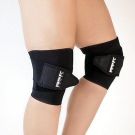 Monkey Power Fit Par de Rodilleras Pro para Levantamiento de Peso Tipo Venda Unitalla con Soporte para Rodillas Color Negro Clásico                   