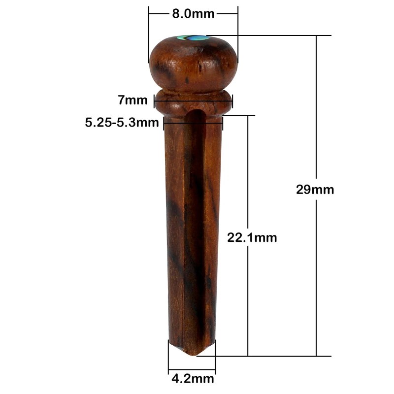 Blisstime 6Pcs Rosewood Guitar Bridge Pins Inlaid Abalone Dot Acoustic