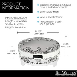 De Walden Nan Gift Engraved Silver Plated Rose Trinket Box in a Presentation Box Birthday Christmas Xmas Gifts