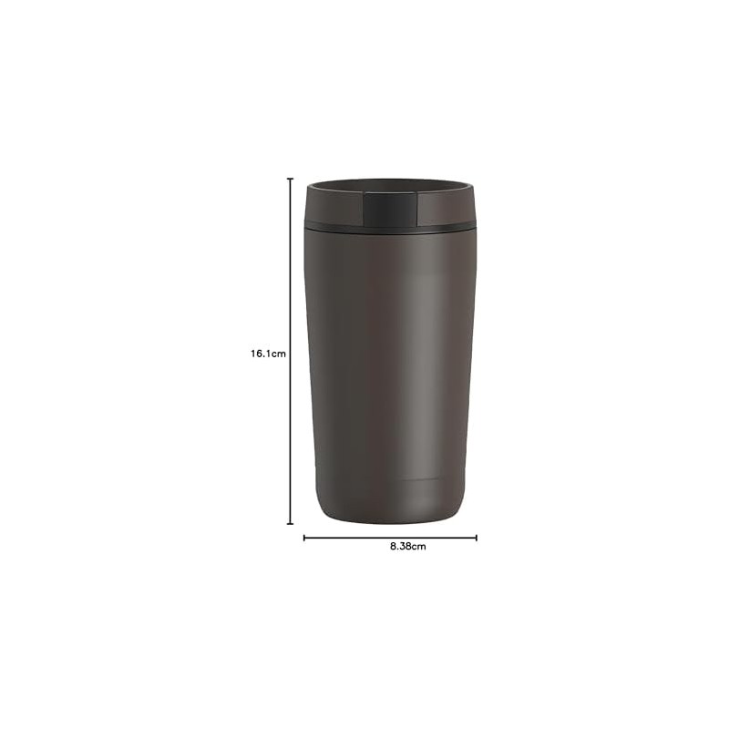 THERMOS ALTA SERIES Vaso de acero inoxidable, 12 onzas, negro