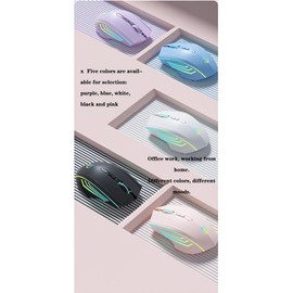 holy sword M800 Gaming Mouse, 2.4G Wireless, 2400 DPI Optical Sensor, RGB Lighting, 6 Buttons, 135Hr Battery Life (Blue)